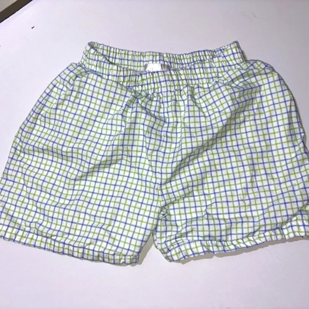 Cecil and Lou Blue Green White Plaid Shorts size 7